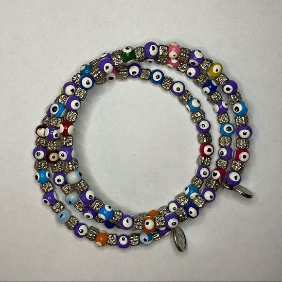 Multicolor Evil Eye Bracelet - Picture 1 of 3